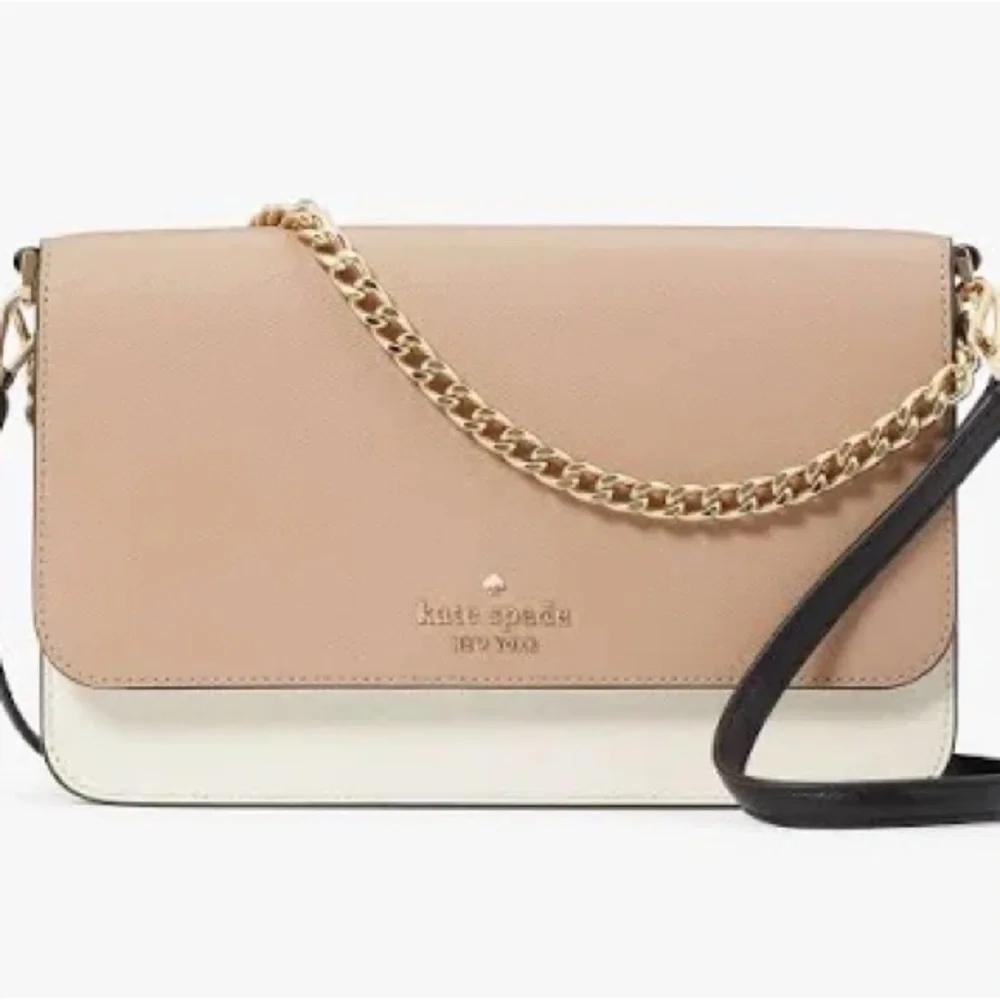 Kate Spade Beige and White Crossbody Bag